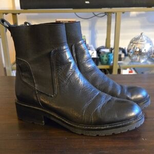 Black Leather Chelsea Boots